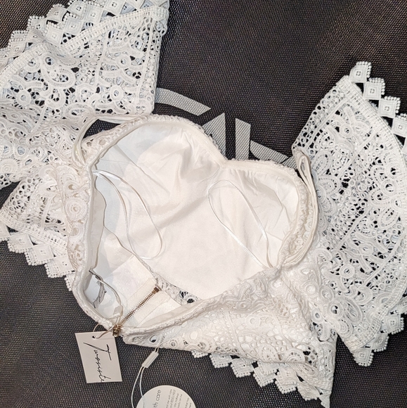 Two Sisters Celine Top White Size 4 Off The Shoulder - Picture 9 of 12